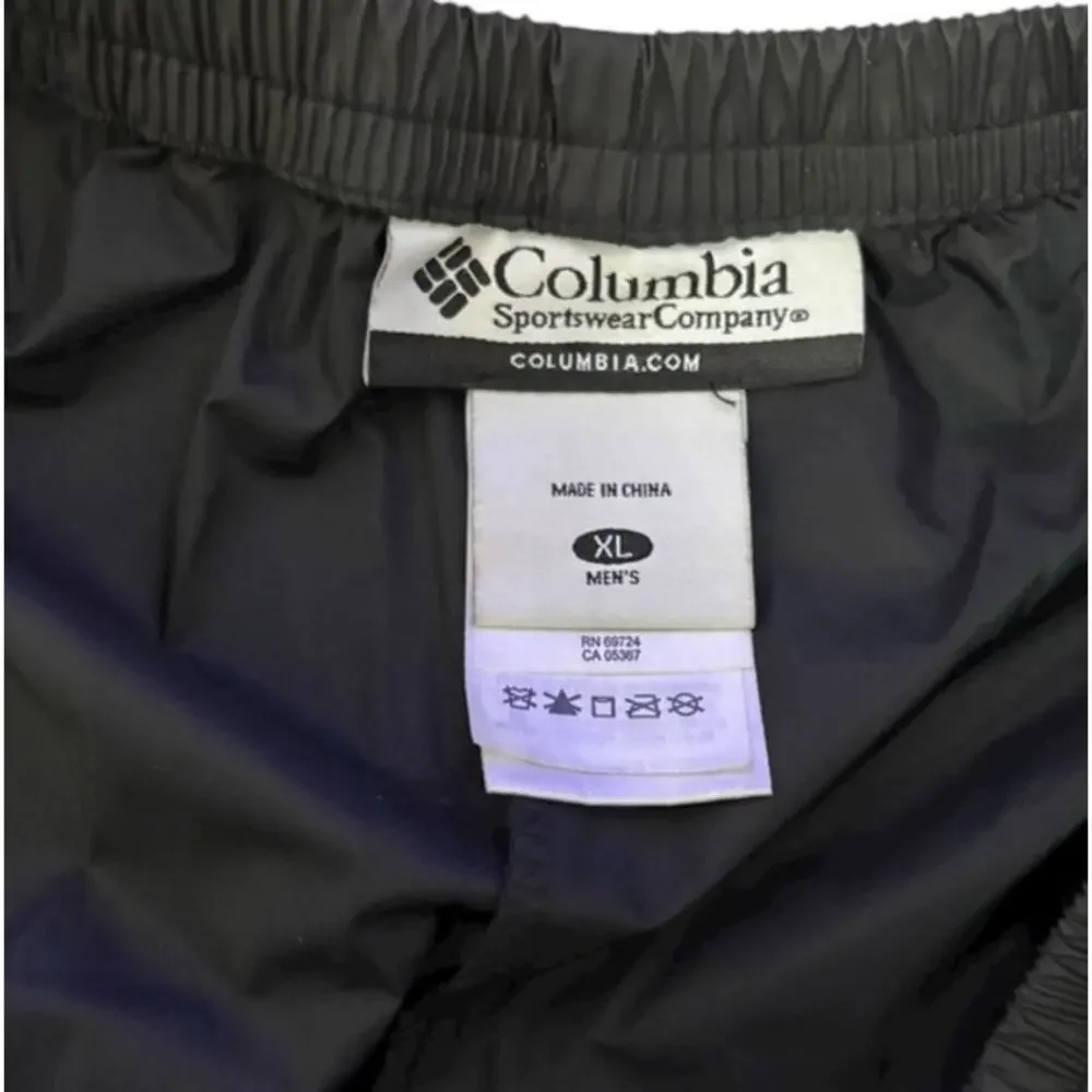 Columbia Men's Black Rain Pants Sz XL